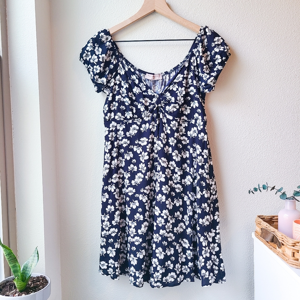 Dream of Me Navy Blue Floral Mini Sun Dress